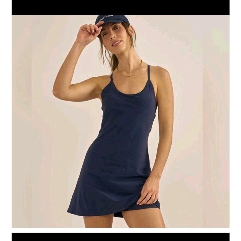 Outdoor Voices Blue The Exercise Dress Comfort Built-In Shorts Mini Dress Small